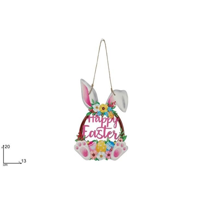 APPENDINO UOVO CONIGLIO IN LEGNO  HAPPY EASTER